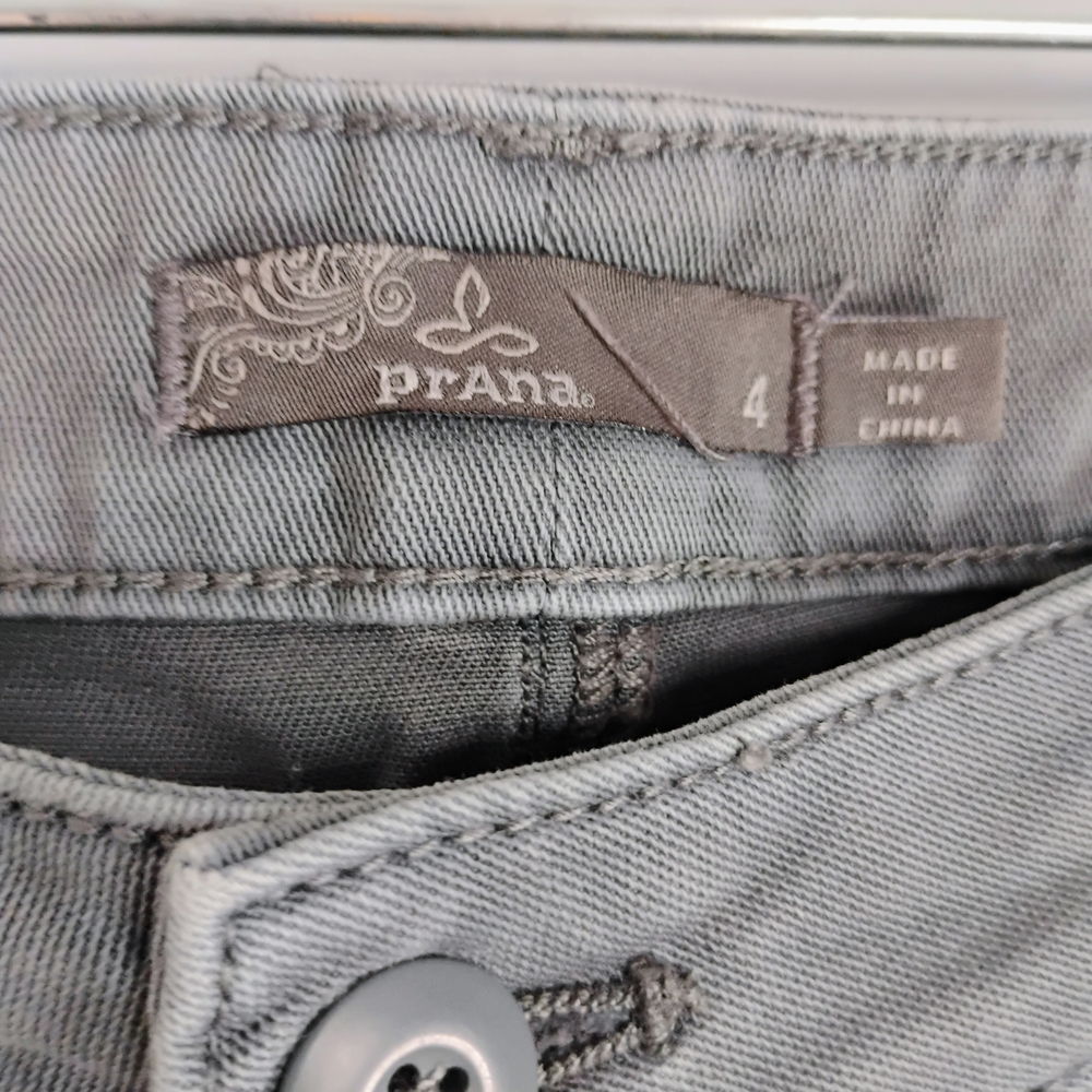 Prana Charcoal Gray Buttoned Fly Closure Women's Pants Size 4 Casual Office City - Picture 2 of 9